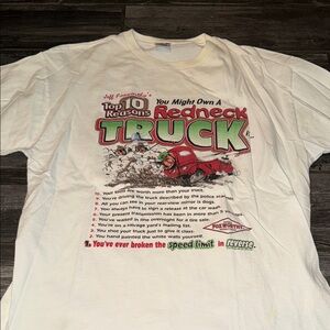 Cream Graphic Tee with Redneck Truck Design